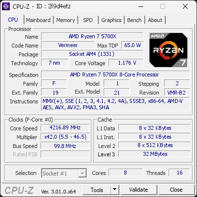 CPU-Z screenshot for 2l9d4etz