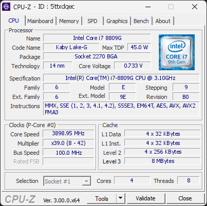 CPU-Z screenshot for 5ttxdqec