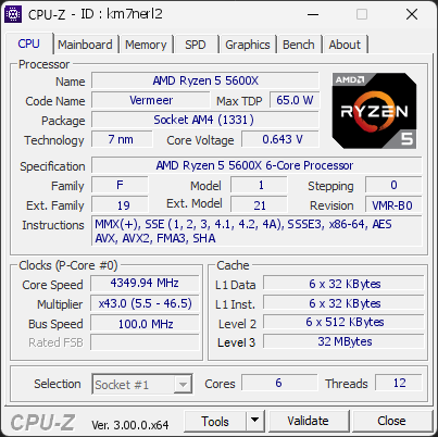 CPU-Z screenshot for km7nerl2